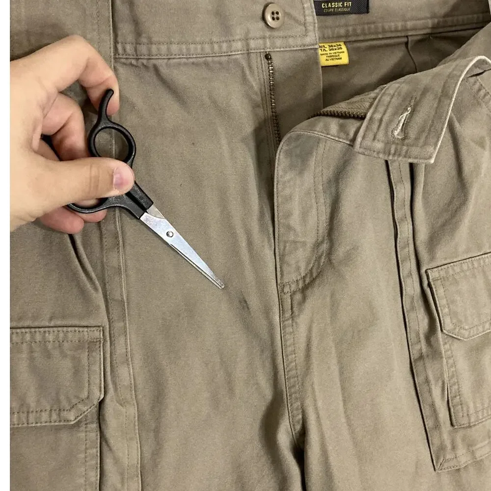 Cabela's Vintage Cargo Pants Men 37X36‎ Khaki Straight Classic Fishing Hunting